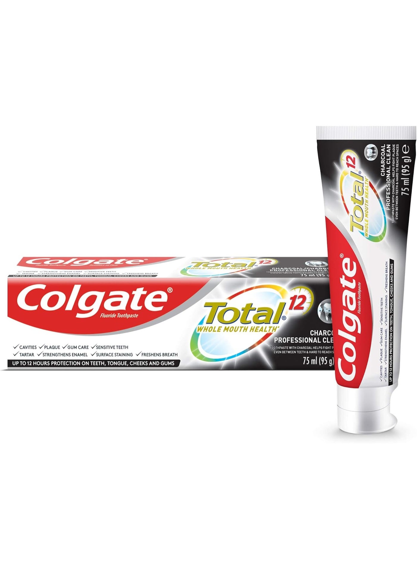Colgate Total 12 Hour Protection Charcoal Deep Clean Toothpaste, 75 Ml